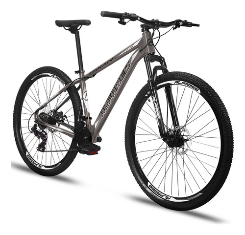 Mountain bike Alfameq Makan aro 29 19" 24v freios de disco mecânico câmbios Index cor cinza