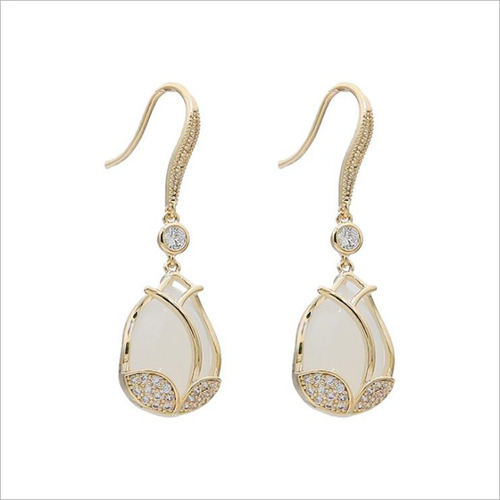 Aretes Tulipán Para Mujer Flor Joyería Arracada Con Zirconia Pendientes Elegantes Para Dama Esposa Novia Amiga Mamá Mujeres