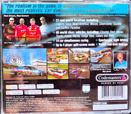 Jarrett & Labonte Stock Car Racing Ps1 Mídia Física
