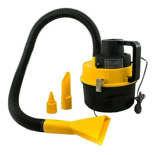 Imagen 3 de 12 de Aspiradora Para Auto Inflador Tambor 12v 90w 2 En 1 Potente Color Amarillo