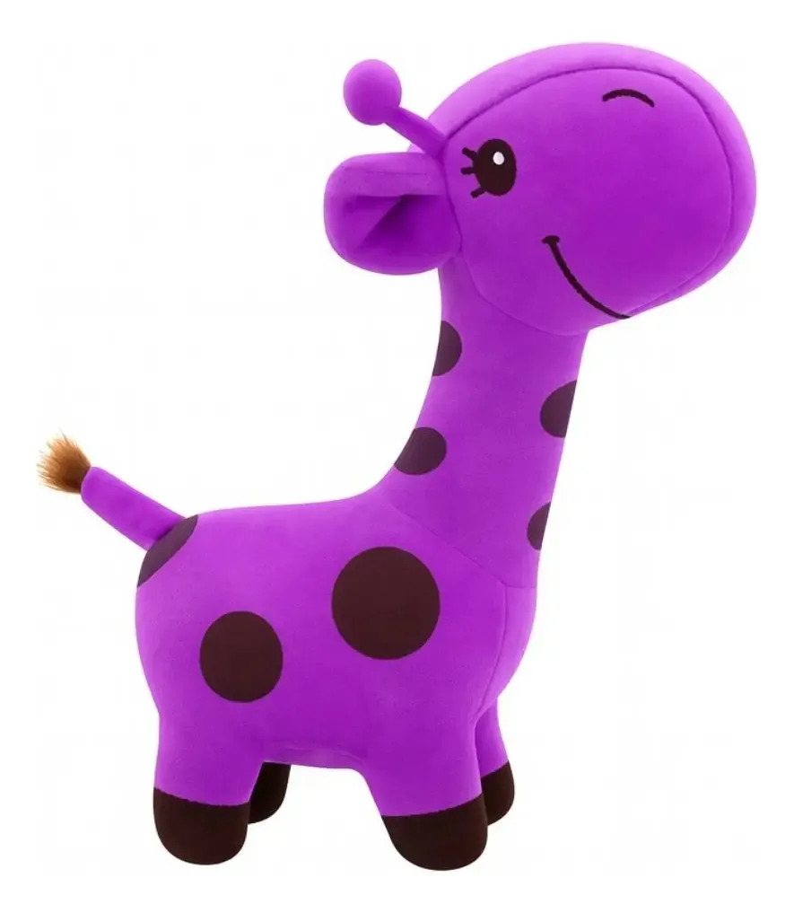 Brinquedo De Cachorro Pet Mordedor Pelúcia Girafa Bordado Cor Roxo