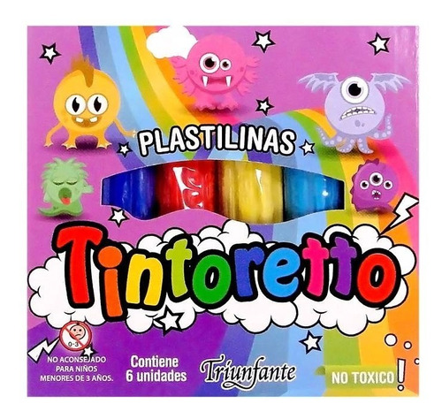 Plastilina Tintoreto X 6 Barritas Colores Surtidos Pack X10