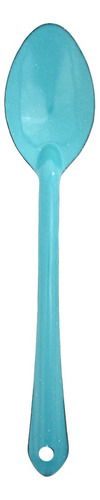 Set 3 Cucharas De Peltre De 30 Cm Colo Azul Turquesa 3 Pzas Mango Azul/turquesa