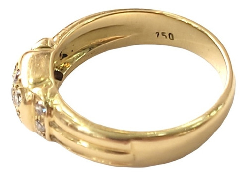 Imagen 4 de 4 de Anillo Oro 18kts Cubics 3,9grs N°9 Brumat