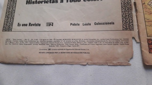 Historieta Archie * Serie Avestruz * Nº 3-108 Español Nova