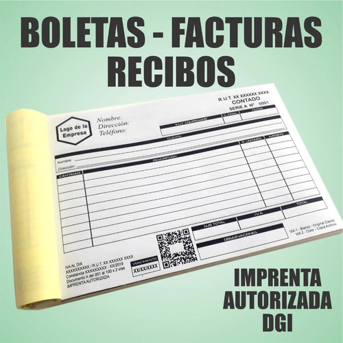 Boletas Facturas Recibos Oficiales - 1 Libreta Autocopiante
