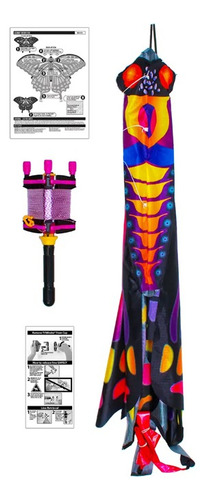 Papalote Mariposa 3d Prismaline 152 Cm Morado Con Amarillo