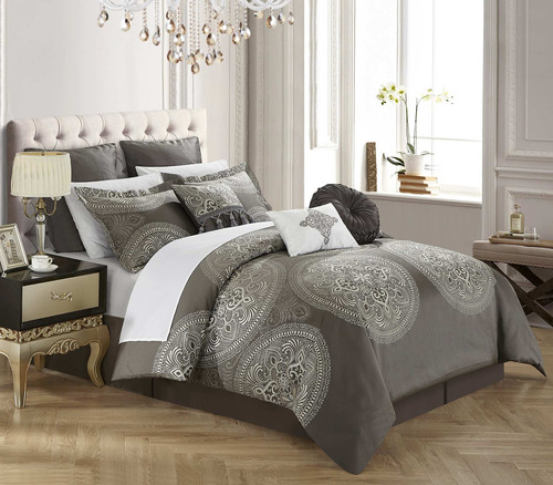 Chic Home Orchard - Juego De Cama De Jacquard De Seda Sint&.