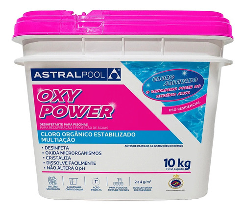 Cloro Oxy Power Pro 10kg Multifunção 5 Em 1 Astralpool