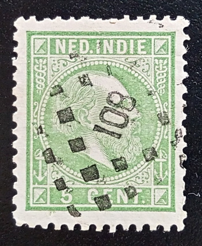 India Holandesa, Yv 7 Guill Iii 5c D 12 1-2 1870 Usad L18269