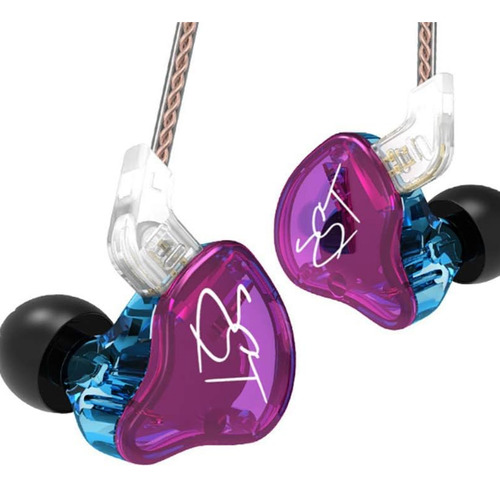 Auriculares In Ear Kz Acoustics Zst C/ Mic Violeta Monitoreo