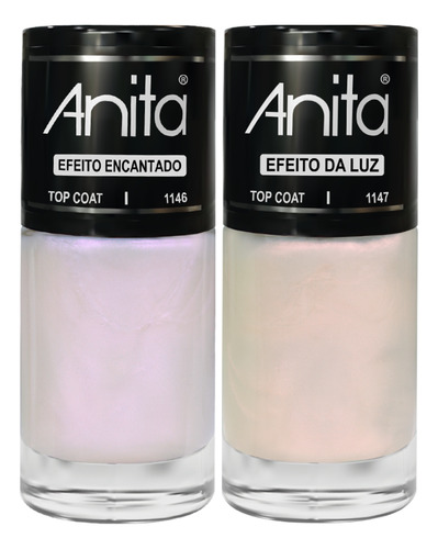 Kit 2 Tons Anita Top Coat Efeito Encantado E Efeito Da Luz Cor Branco
