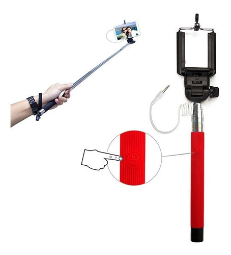 Monopod Soporte Selfies Con Cable Integrado + Disparador