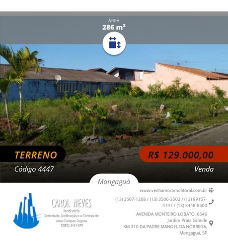 Imagem 3 de 20 de 4447 - Terreno 286m² Escriturado Mongaguá