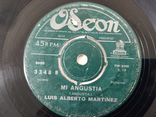 Vinilo Single De Luis Alberto Martínez Mi Angustia (d79
