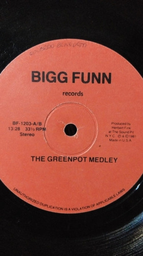 Bigg Funn - The Greenpot Medley 1981  Usa Maxy Vinilo Vg+