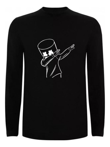 Polera 100% Algodon Manga Larga Diseño - Dj Marshmello 01