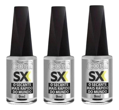 Kit 3 Esmalte Secante Sx Ultra Rapido 9ml Com Disiloxane