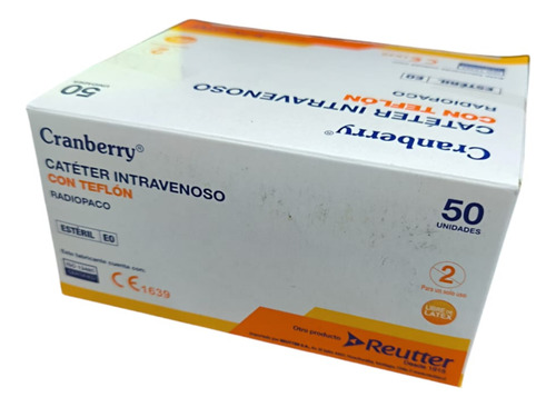 Cateter Intravenoso (bránula) Con Teflón Cranberry Caja 50un