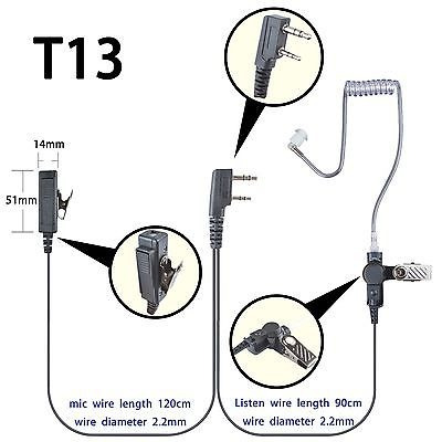 2-cable Auricular Mic Para Kenwood Tk370 Tk370g Tk3160 Tk336