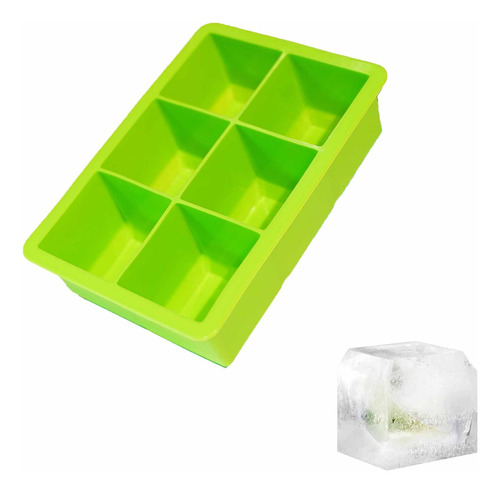 Cubetera De Silicona Xl Ionify Para 6 Cubos De Hielo Color Verde