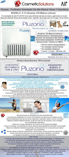 Ozonizador Ambientes Aire Desinfecta 100 Mts/ Elimina Olores