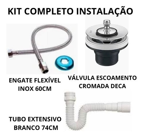 Kit Cuba Deca L1036 Com Torneira E Kit Instalação Completo