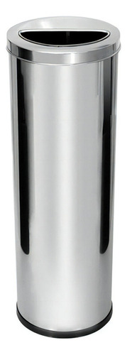 Lixeira Aço Inox 30 Litros Com Aro Meia Lua