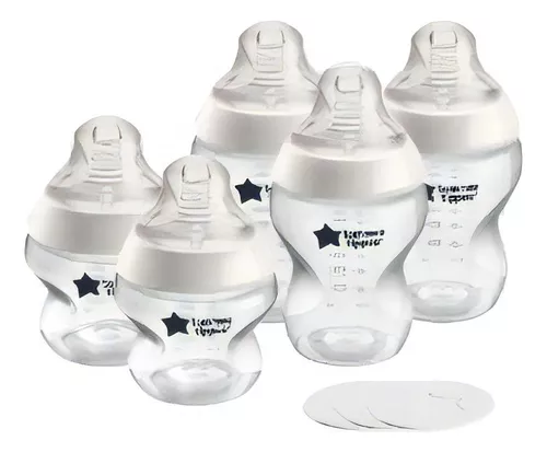 Set Biberones Recien Nacido Tommee Tippee Kit Mamilas Unisex Color Blanco  transparente CLOSER TO NATURE