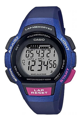 Relógio Casio Feminino Digital Lap Memory 60 Standard Azul