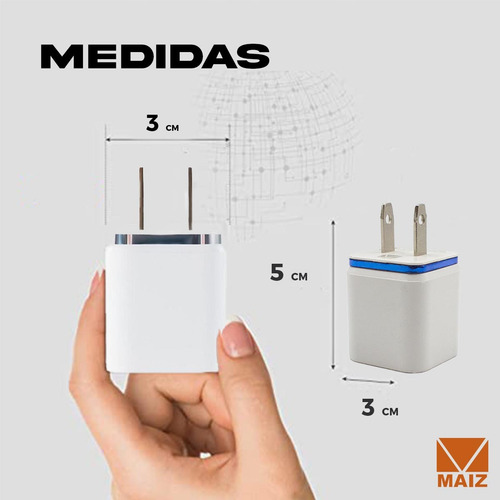 Adaptador Cubo Cargador 2.1a Pared 2 Puertos Usb Mayoreo