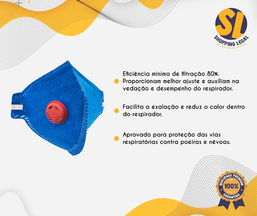 Imagem 3 de 7 de Máscara Proteção Epi Pff1 99% Com Válvula Deltaplus Kit 10 U