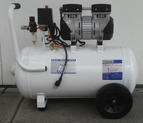 Compresor De Aire 1.5hp 50l Libre De Aceite Silverline