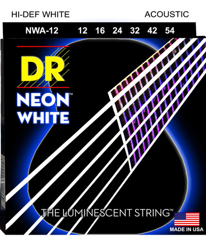 Dr Strings Nwa-12 Neon Cuerda Para Guitarra Acustica Luz