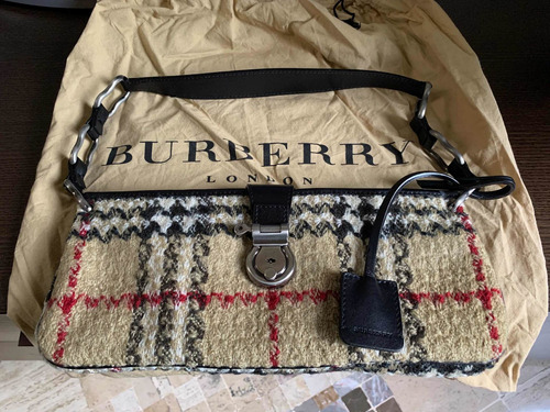 Bolso Clutch Textil Burberry Original 