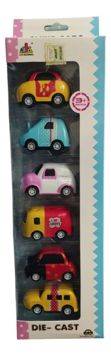 Set 6 Autos Die Cast Metalicos Cutie Cars Kawai Autos