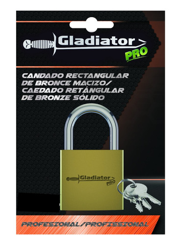 Candado De Bronce Macizo 50mm Gladiator Pro Can850