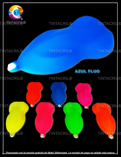 Fluorescente Laca Nitro Azul X 4 Lts. Blanco Brillante