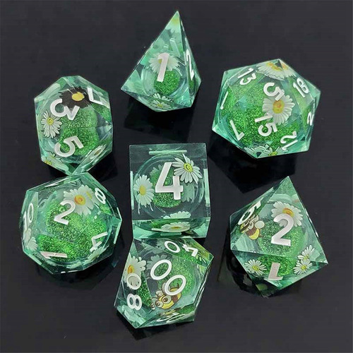 Calcomanía De Resina De Arena Movediza Para Dnd Dice Coc Run