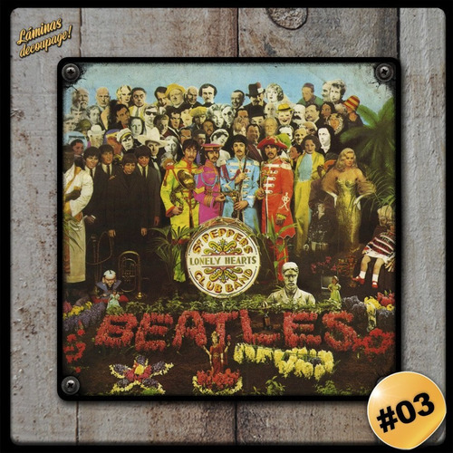 Imagen 1 de 2 de #03 - Cuadro Decorativo Vintage / The Beatles - Sgt. Pepper'