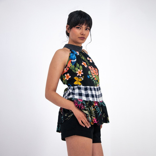Blusa Halter Multi Estampado Angelozano W54