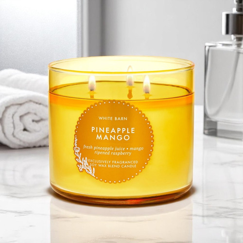 Velas Grande Bath & Body Works 3 Wick Candle Pineapple Mango