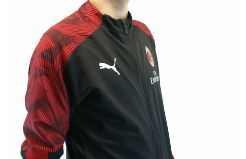 Campera Puma A.c Milan Negro/rojo Hombre Deporfan | Envío gratis