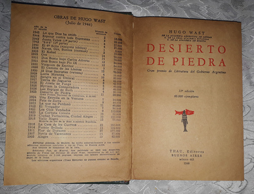 Desierto De Piedra- Hugo Wast (año 1946)