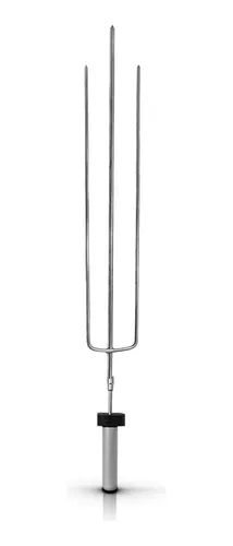 Espeto Giratório a Pilha Inox 304 3 Hastes Regulável 55cm à 65cm - JHFER