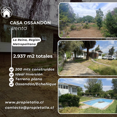 Casa/terreno 3.000mts2 Ossandón/echeñique Ideal Inversión
