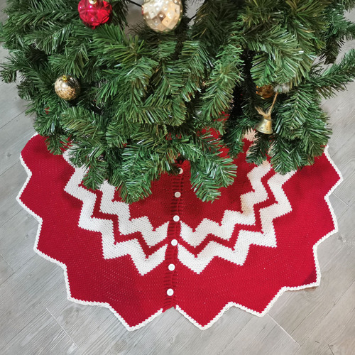 Falda De Árbol De Navidad Tejida Con Forma De Árbol, Delanta