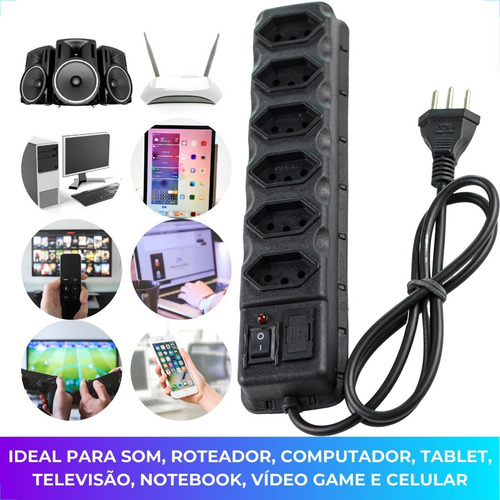 Filtro Linha de 6 tomadas Bivot