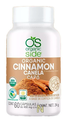 Canela Orgánica (60 Caps) Organic Side Sabor Natural