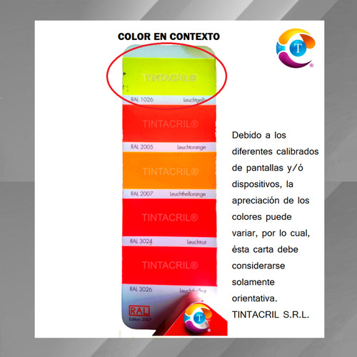 Pintura Epoxi Ral 1026 Kit X 4.5 Lts. Amarillo Fluorescente Brillante